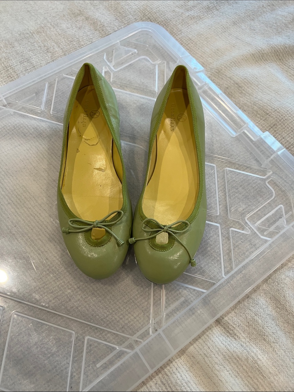 Cole Haan Olive Green Bow Ballet Flats
